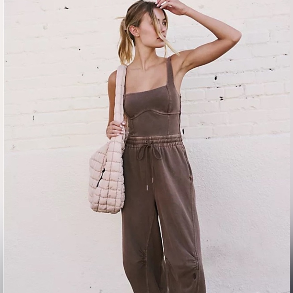 Free People Inbound Onesie- Fossil Sz Small